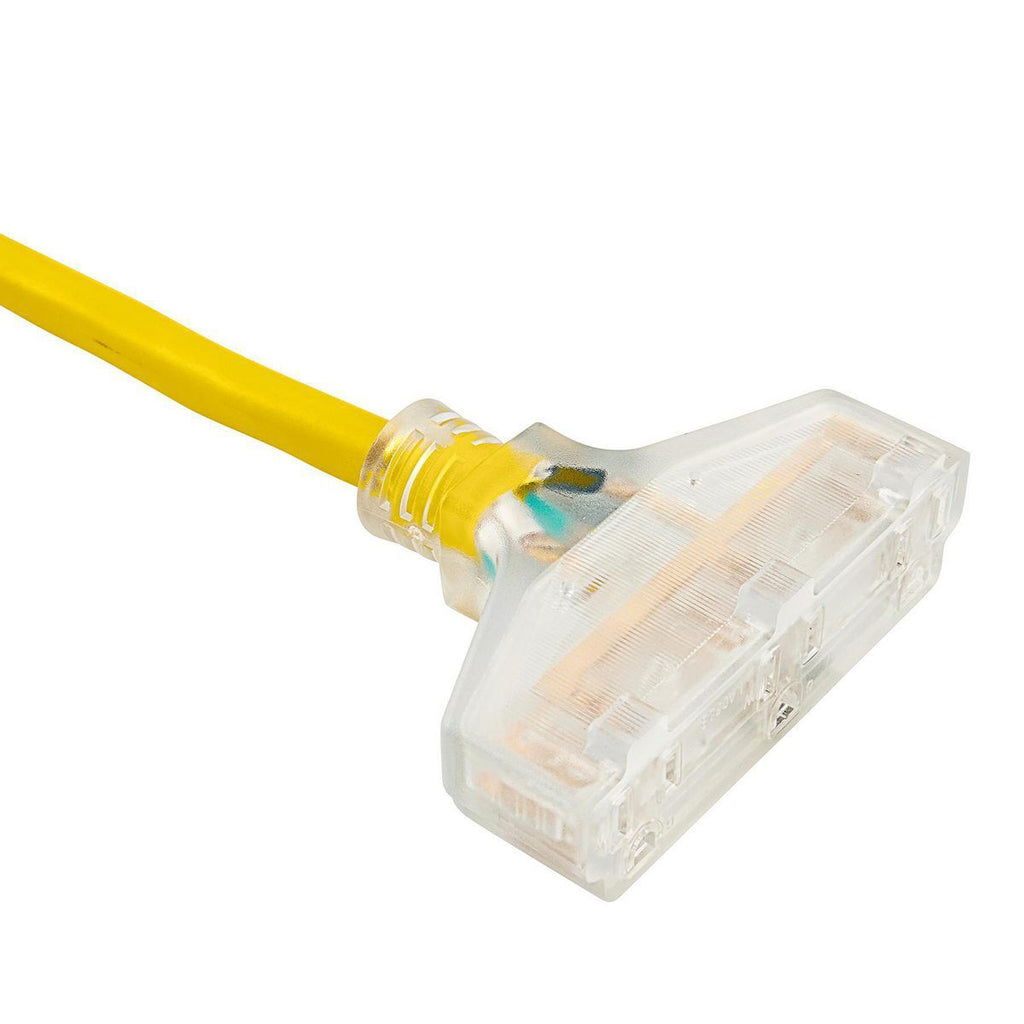 25 ft. 10/3 Gauge Triple-Tap Extension Cord, Yellow W4203