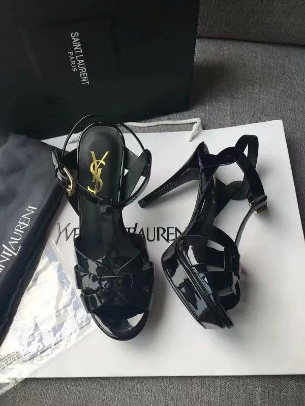 Black Patent Leather Sandals O4415