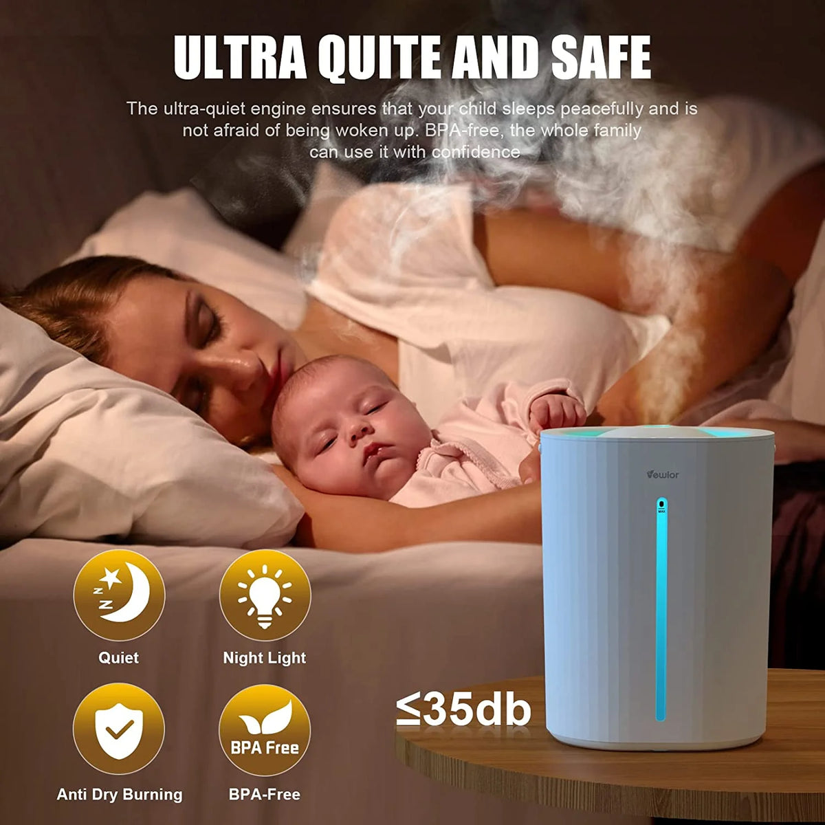 6.5L Top Fill Cool Mist Ultrasonic Humidifier G931238