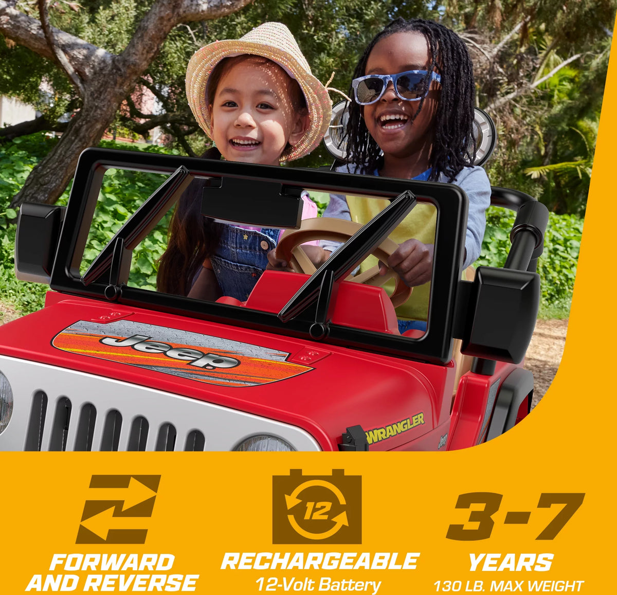 12-Volt Battery-Powered Ride-On Toy Vehicle with Charger, Seats 2, Red K5679