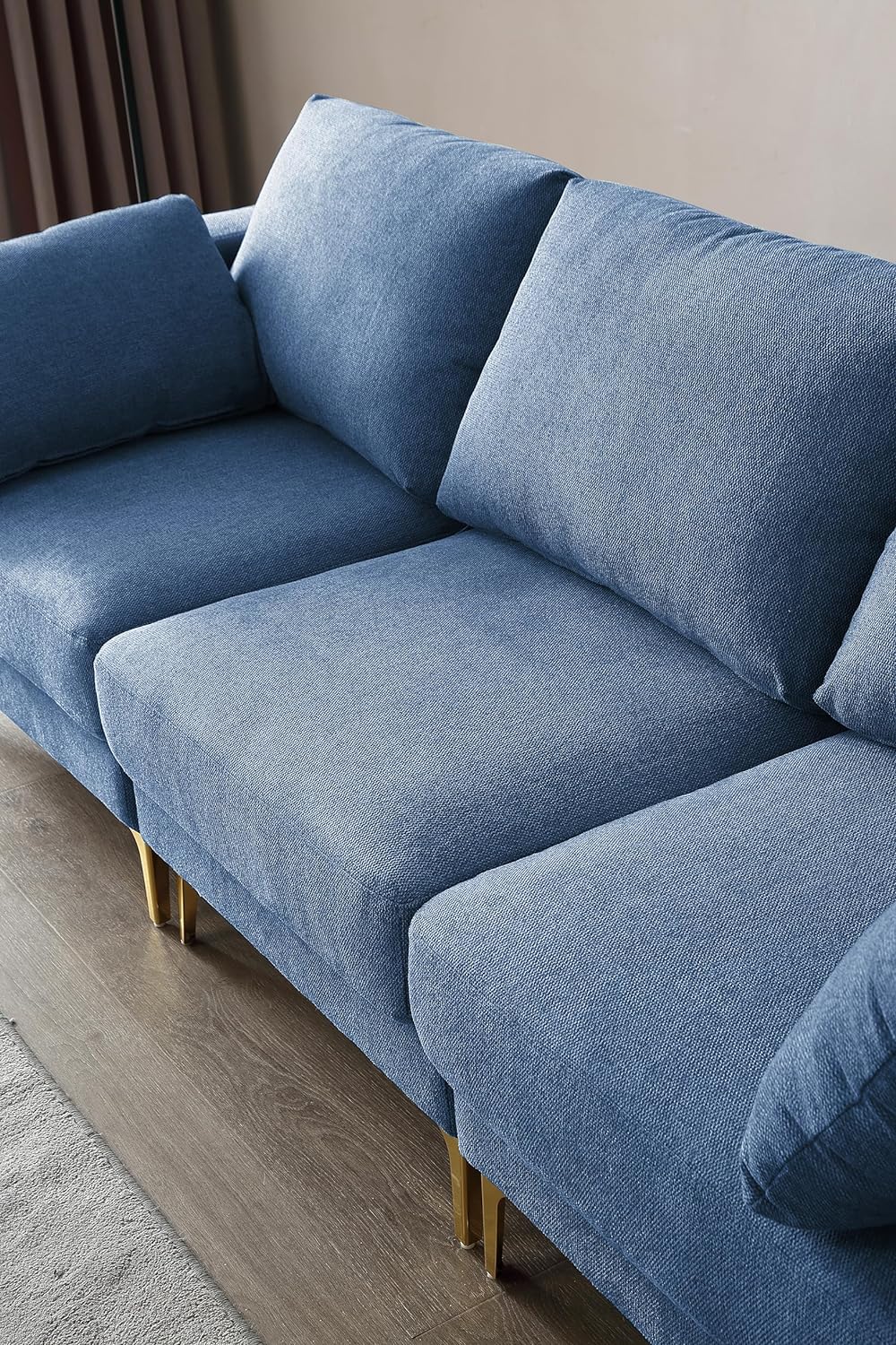 Blue Reversible Modular Sofa with 2 Pillows T5753