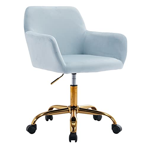 Baby Blue Velvet Office Desk Chair S298600