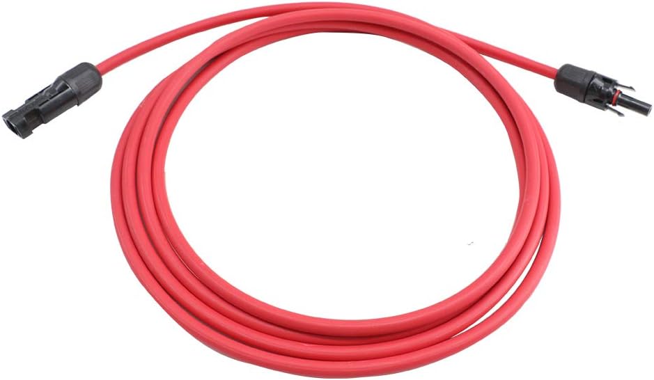 20 Feet 10AWG Solar Extension Cable Wire with Female and Male Connector, 10 Gauge (6mm²) Adaptor Kit Tool (20FT Red + 20FT Black) P34616
