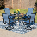 5-Piece Outdoor Patio Dining Set with Swivel Chairs & Round Table J3098
