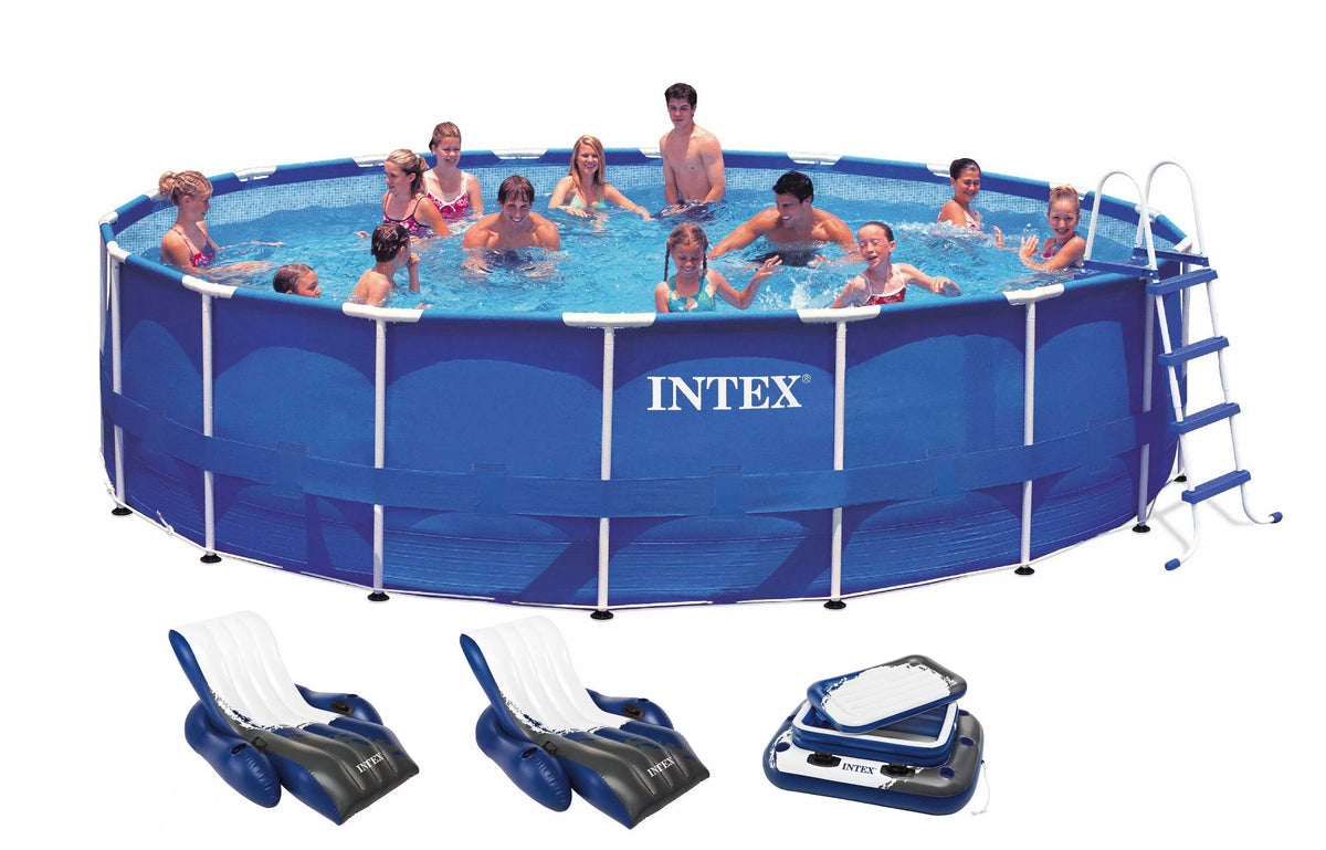 18ft x 48in Round Metal Frame Above Ground Swimming Pool Set R809400