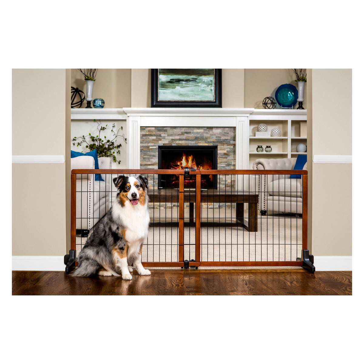 Freestanding Pet Gate, Brown/Black H2659