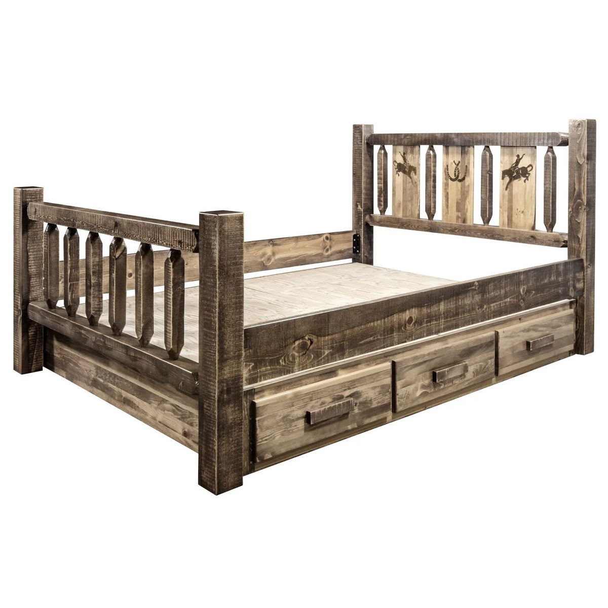 Brown Wood Twin Storage Bed K64561