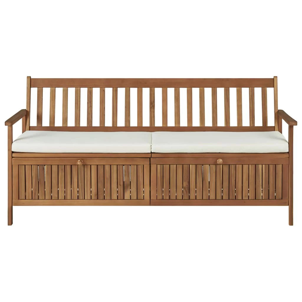 Solid Acacia Wood Storage Bench with Cushion T161808