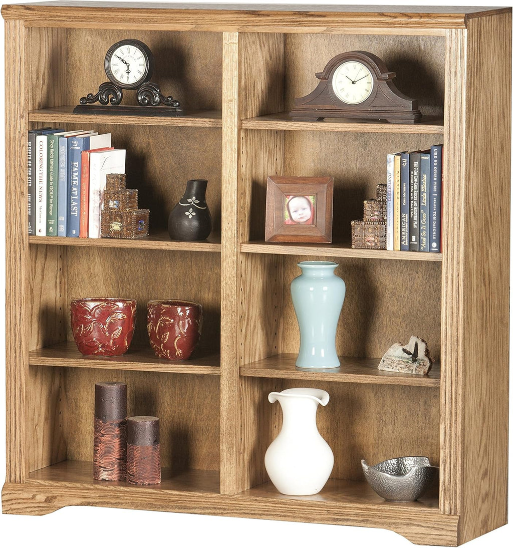 Cherry Finish Double Wide Bookcase L193