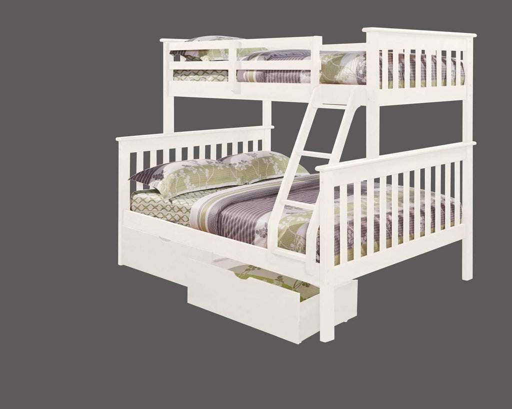 Dark Cappuccino Kids Mission Bunk Bed with Under Bed Drawers S83481