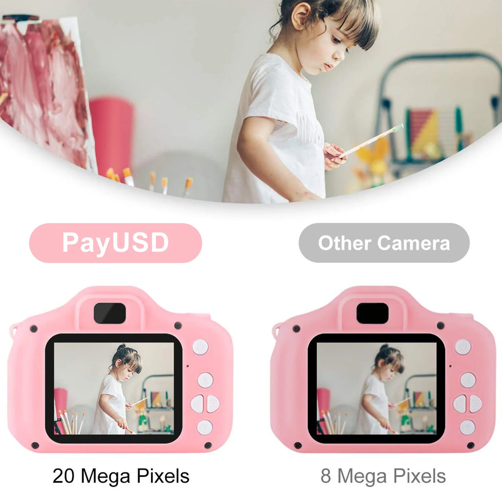 Kids Selfie Camera 1080HD 20MP Digital Camera with 32GB SD Card, Pink G9491