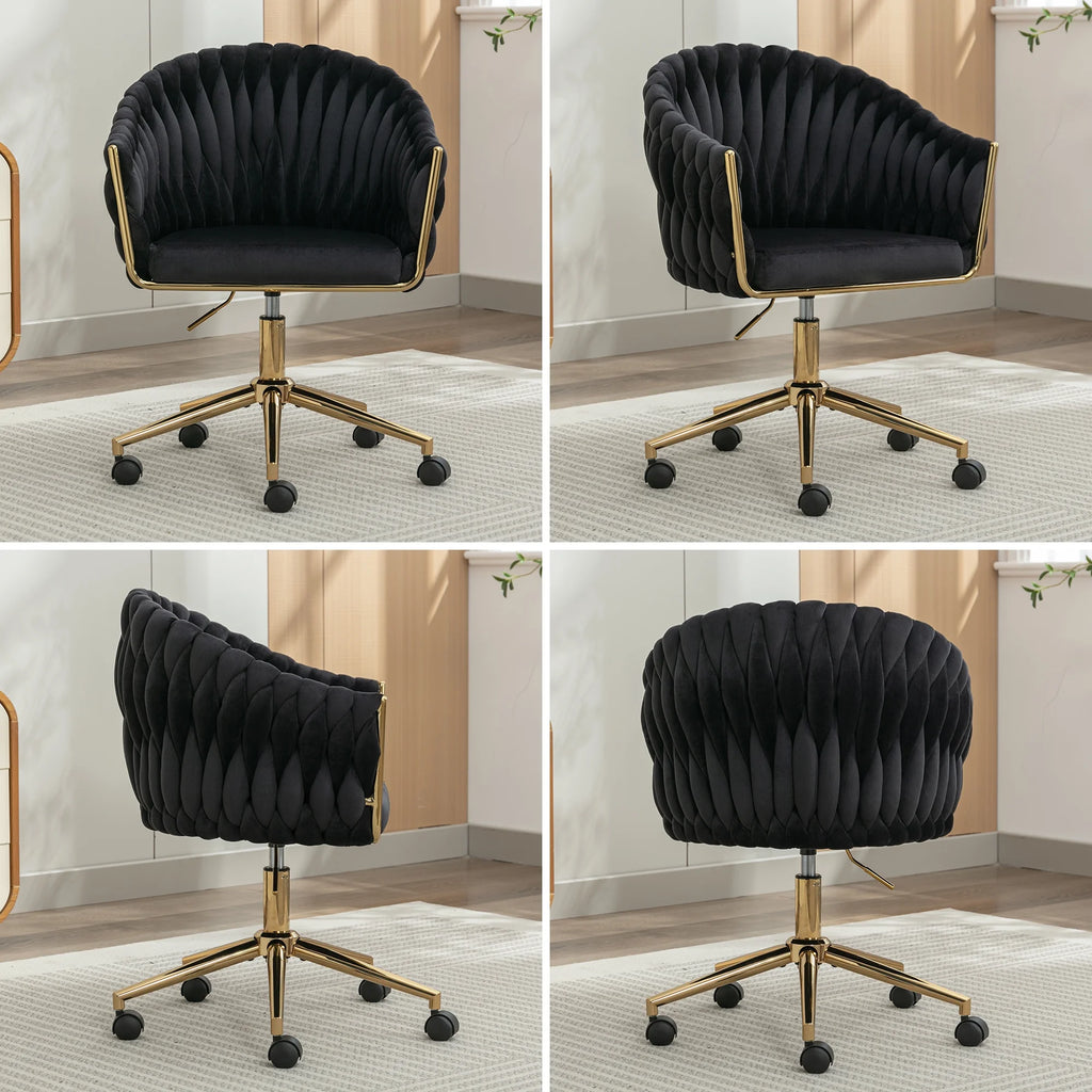 Black Adjustable Velvet Leisure Chair J9445