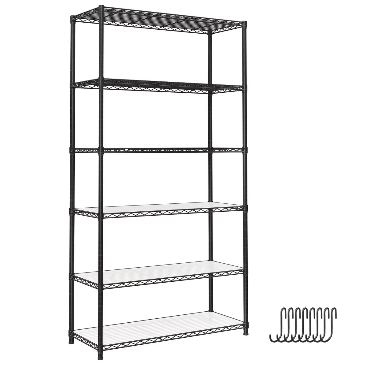 6-Tier Black Wire Shelving Unit T2572