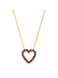 Amethyst Open Heart Pendant Necklace in 10kt Gold, 17" E437