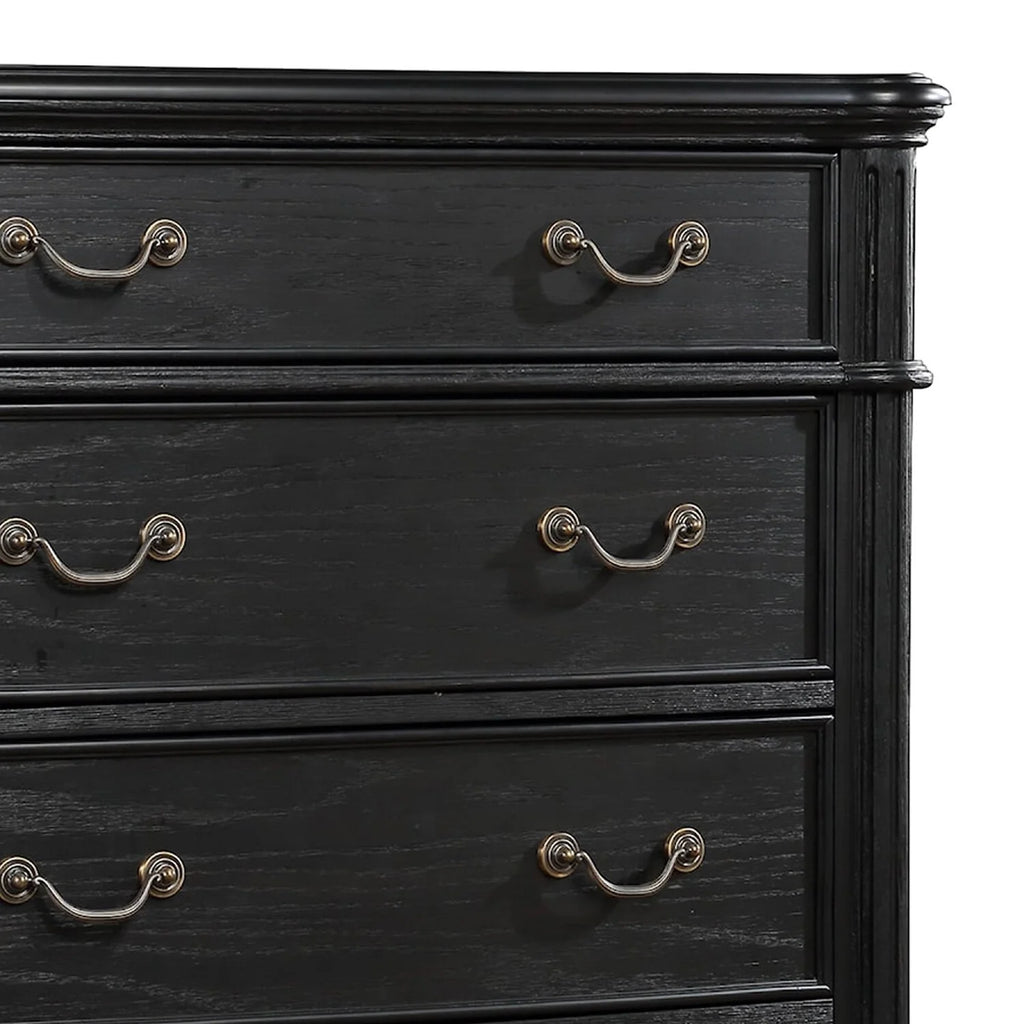 Black 5 Drawer Wood Dresser D23426