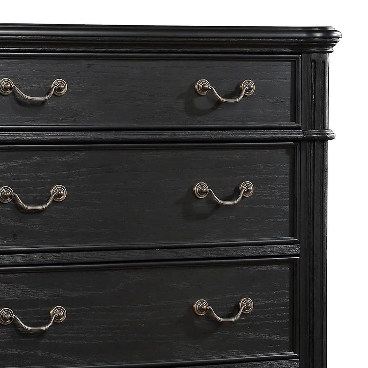 Black 5 Drawer Wood Dresser D23426