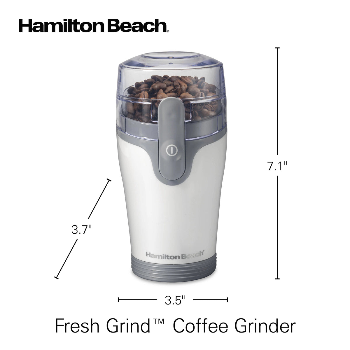 White with Gray Accents Coffee and Spice Grinder O2382
