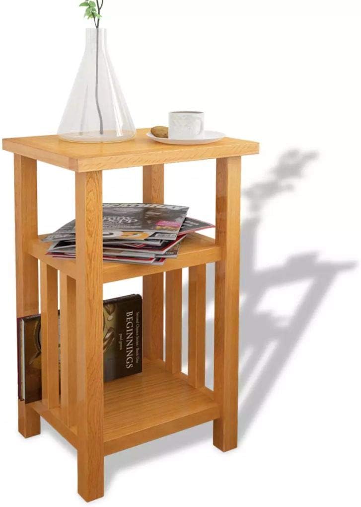 Oak Wood End Table with Magazine Shelf W431303