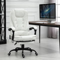 White High Back Massage Office Chair with Heating and Footrest W44712