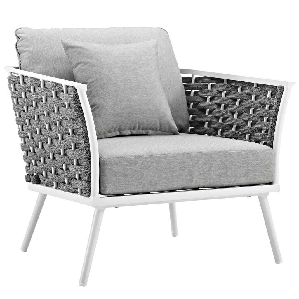 White Gray 4 Piece Outdoor Aluminum Sectional Sofa Set Z68339