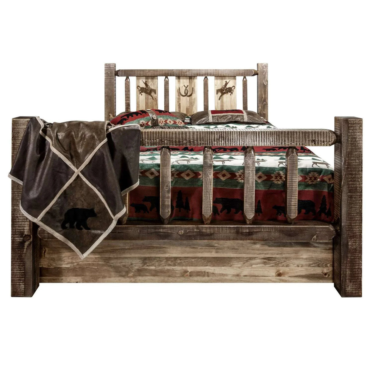 Brown Wood Twin Storage Bed K64561