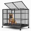 48" 38" Dog Crates with 4 Lockable Wheels, Removable Door and Tray D592440