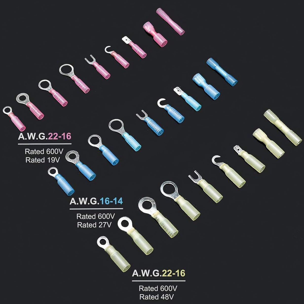 800 Pcs Waterproof Wire Crimp Connectors Kit V847448