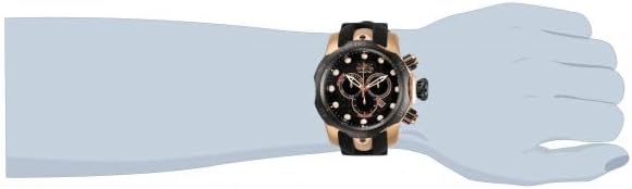Black Polyurethane Chronograph Watch I43572