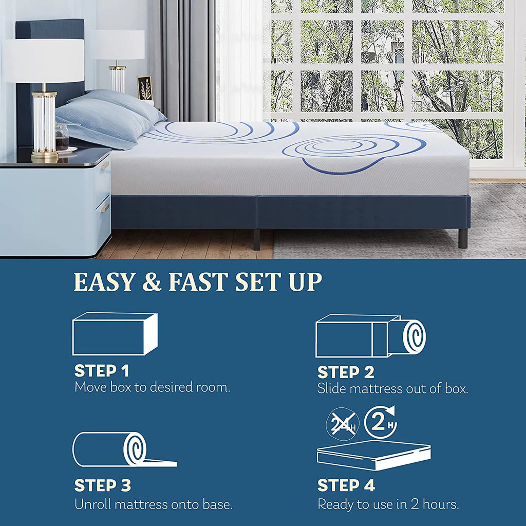 King 8 Inch Bamboo Charcoal Gel Memory Foam Mattress I255
