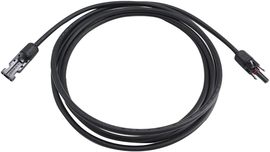 20 Feet 10AWG Solar Extension Cable Wire with Female and Male Connector, 10 Gauge (6mm²) Adaptor Kit Tool (20FT Red + 20FT Black) P34616
