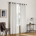 2-pack Textured Thermal Insulated Grommet Curtain Panel Pair, 40"x84", Pearl White E5172