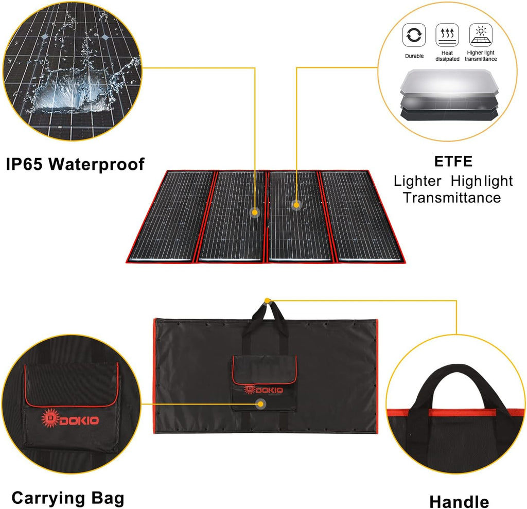 300W 18V Portable Folding Solar Panel with 2 USB Outputs A892632