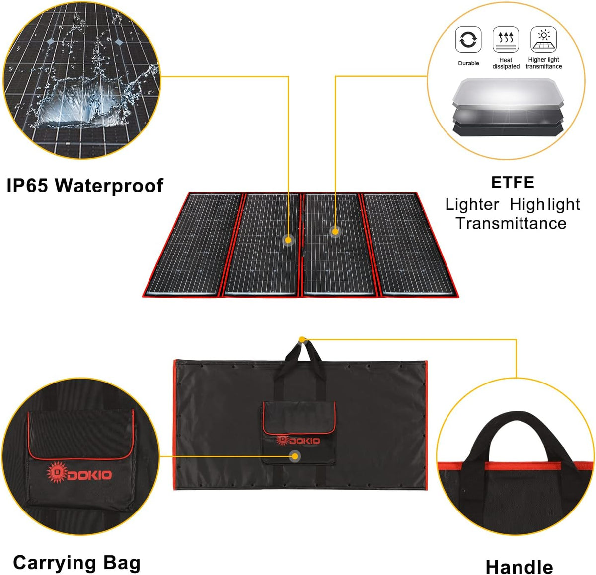 300W 18V Portable Folding Solar Panel with 2 USB Outputs A892632