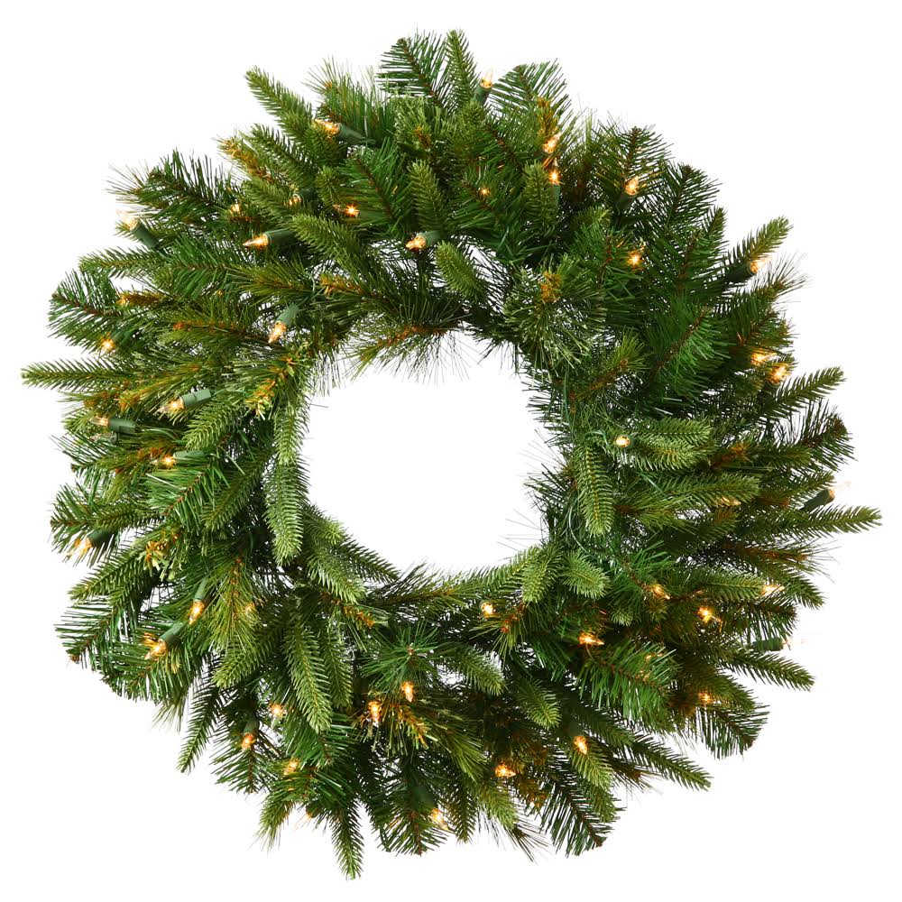 42 Cashmere Wreath with 100 Warm White LED Lights E527
