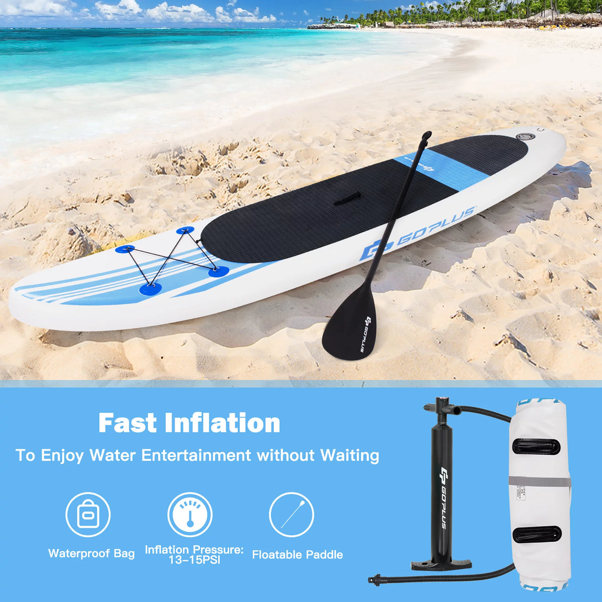 10' Inflatable Stand Up Paddle Board J418