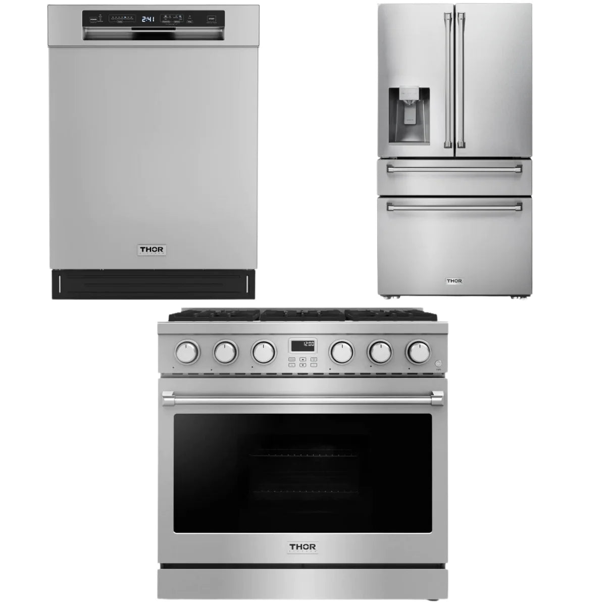 36 Gas Range, Refrigerator and Dishwasher C3063