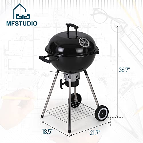 Black Porcelain-Enameled Charcoal Grill F175978