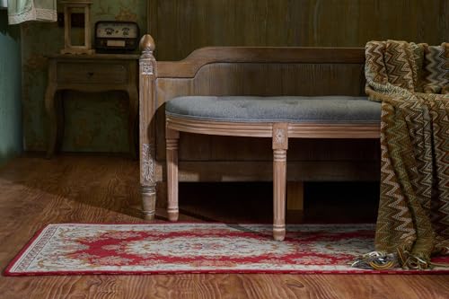 Beige Upholstered Tufted Window Bench H5976