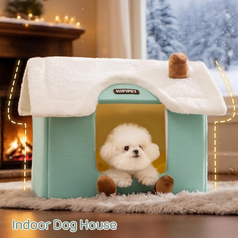 Plaid Cat Bed Cave with Removable Cushion A466234