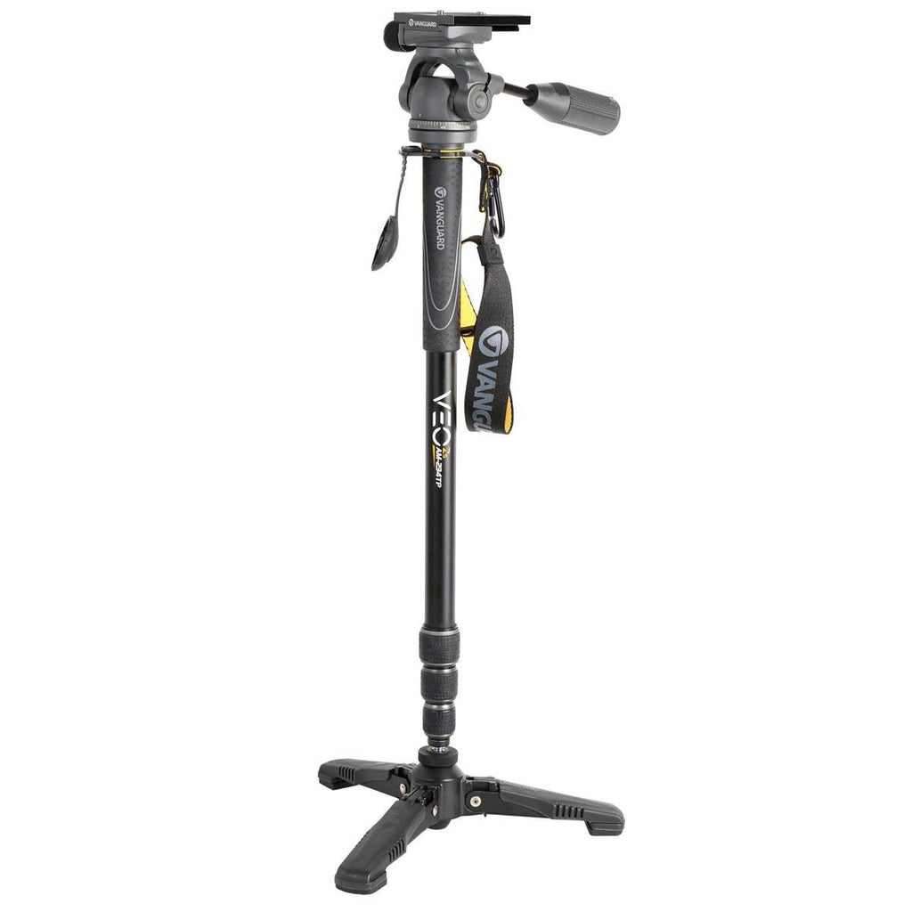 Aluminum Monopod with 2-Way Pan Head, 8.8 lbs Capacity, 64 inch Height, Black/Gray C814307