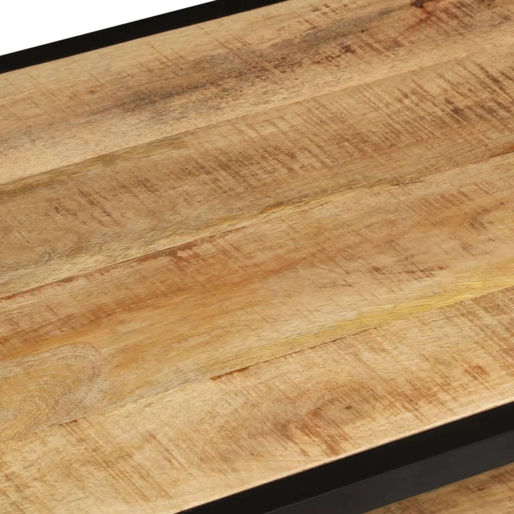Coffee Table with Storage Shelf Mango Wood Iron Frame X228525