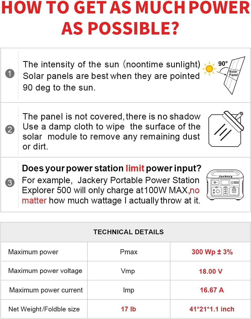 300W 18V Portable Folding Solar Panel with 2 USB Outputs A892632