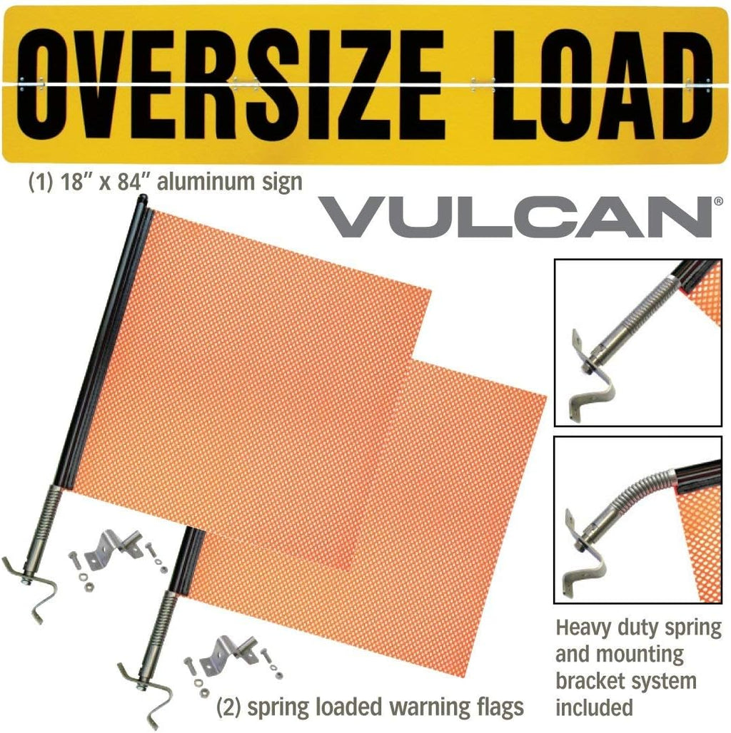 Oversize Load Sign Kit with Aluminum Sign and 2 Spring Warning Flags J140662