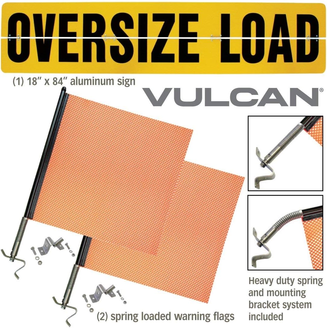 Oversize Load Sign Kit with Aluminum Sign and 2 Spring Warning Flags J140662
