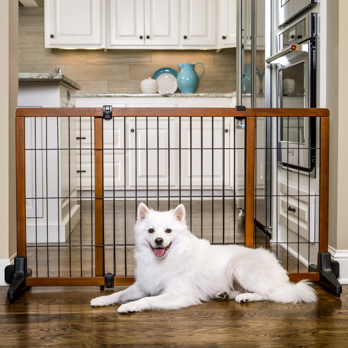 Freestanding Pet Gate, Brown/Black H2659
