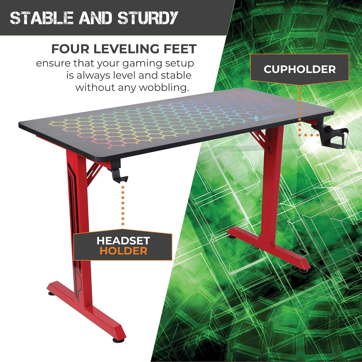 Black/Red Gaming Desk S331