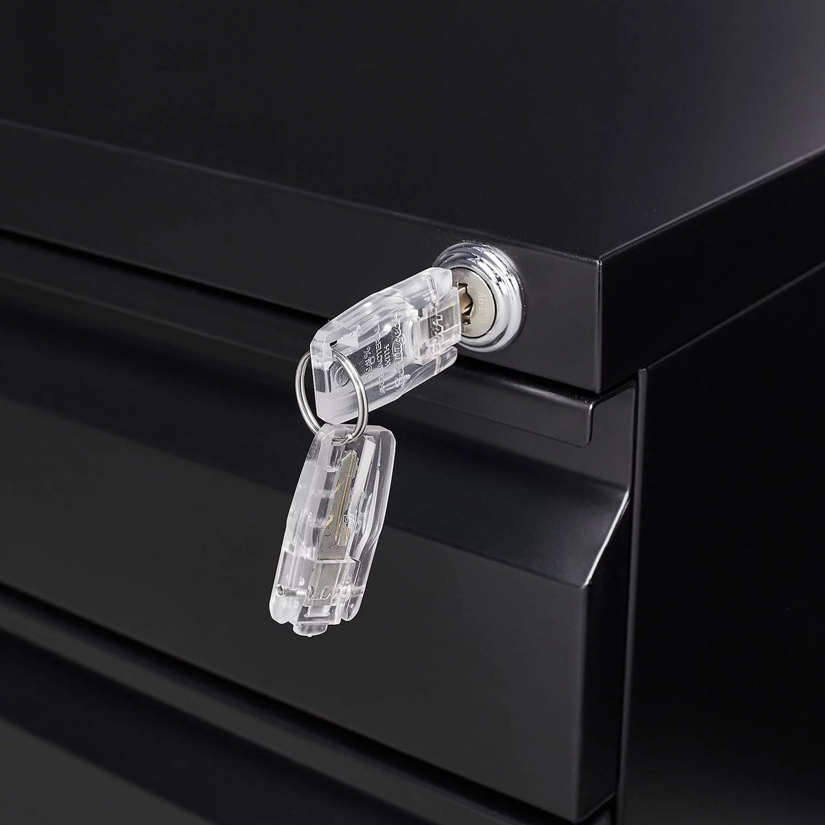 Black 3 Drawer Metal File Cabinet on Wheels Q35944
