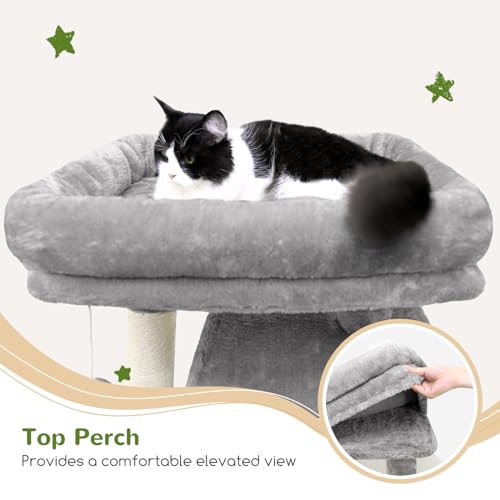 Light Grey 70 inch Cat Tree with Scratching Post D605176