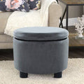 Gray Fabric Round Storage Ottoman W7419