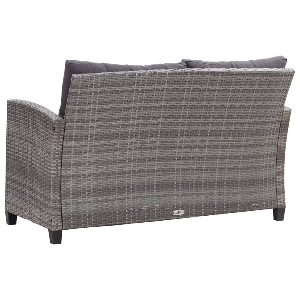 6 Piece Patio Sofa Set with Cushions Dark Gray Poly Rattan Steel Frame K963